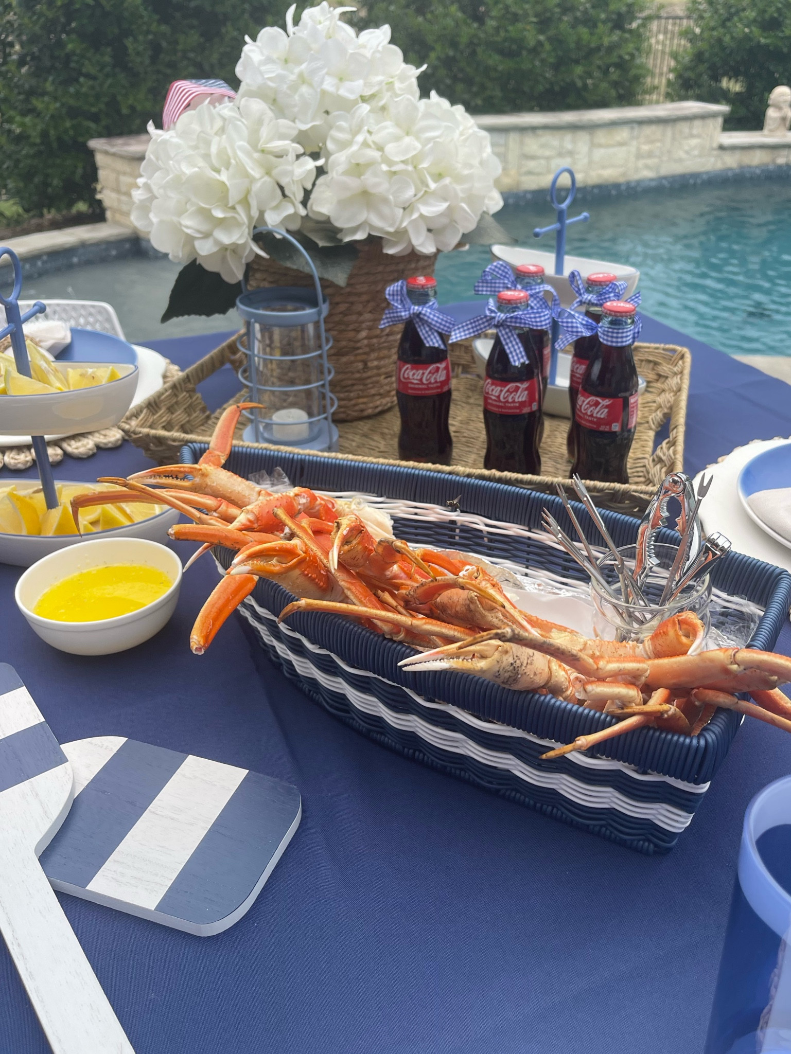 nautical outdoor summer tablescape 
Walmart had some cute entertaining finds! I found these cute plates for under $2 each. The napkins, napkin ring holders, tray, and tumblers came from Walmart! Summer table setting - nautical table setting - outdoor table 

#LTKhome #LTKsalealert #LTKSeasonal