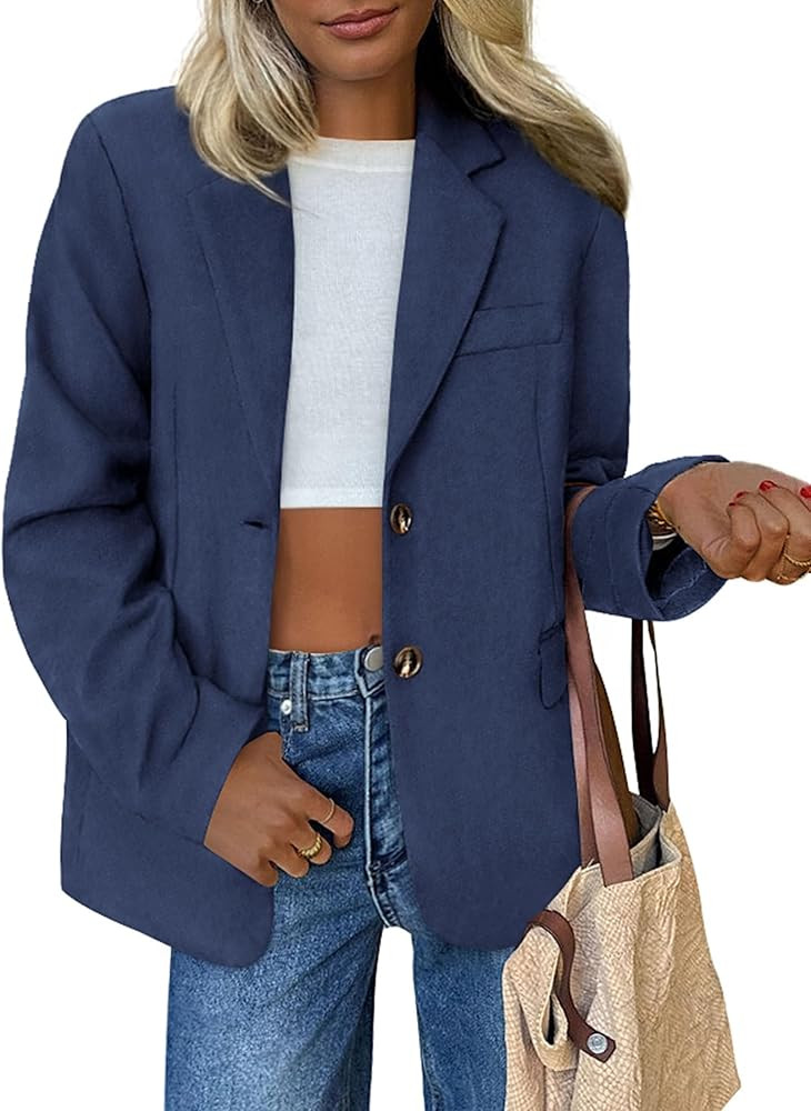 PRETTYGARDEN Blazers for Women Business Casual Fall Dressy Oversized Faux Suede Suit Jackets Work... | Amazon (US)