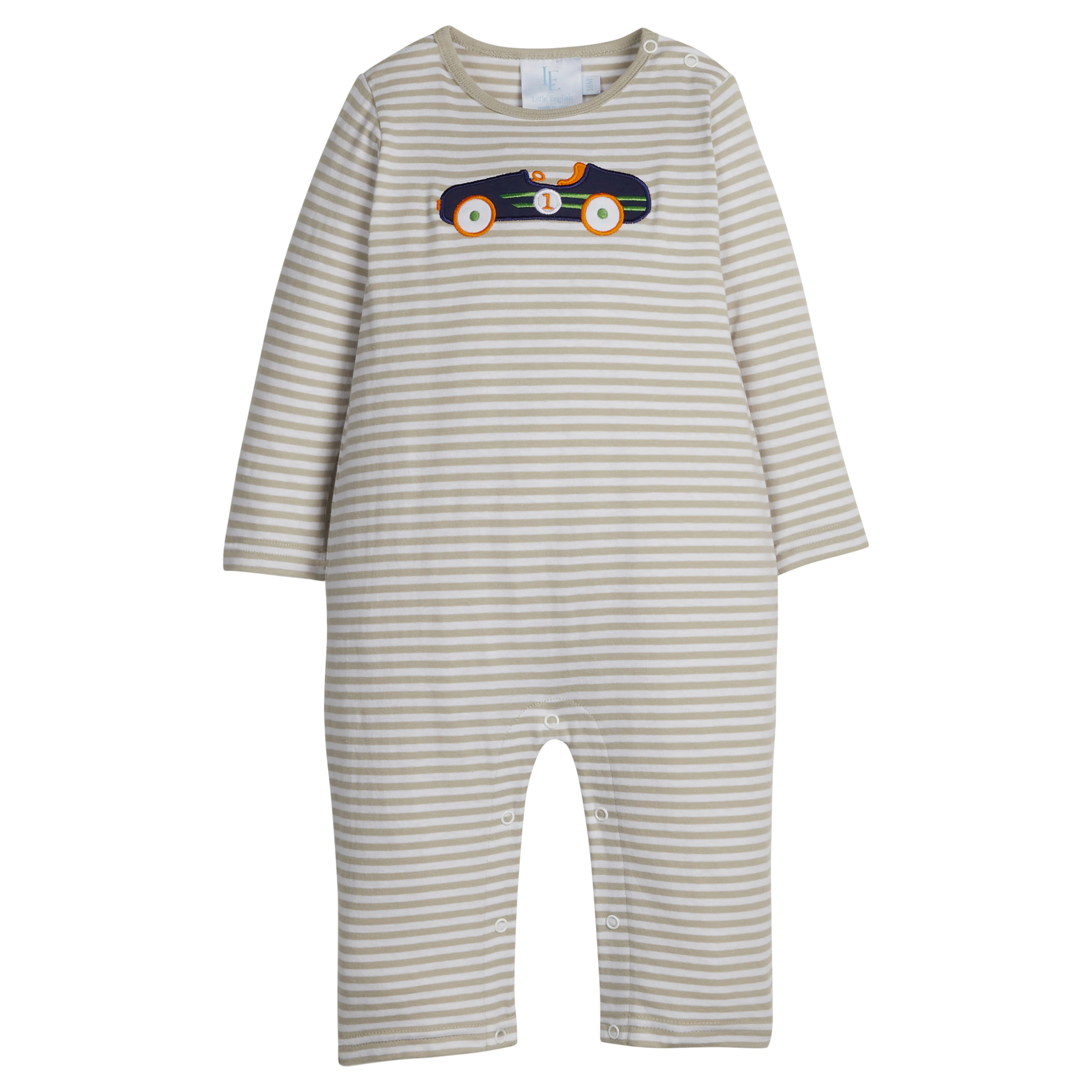 Boy's Applique Romper - Vintage Race Car | Little English | Little English