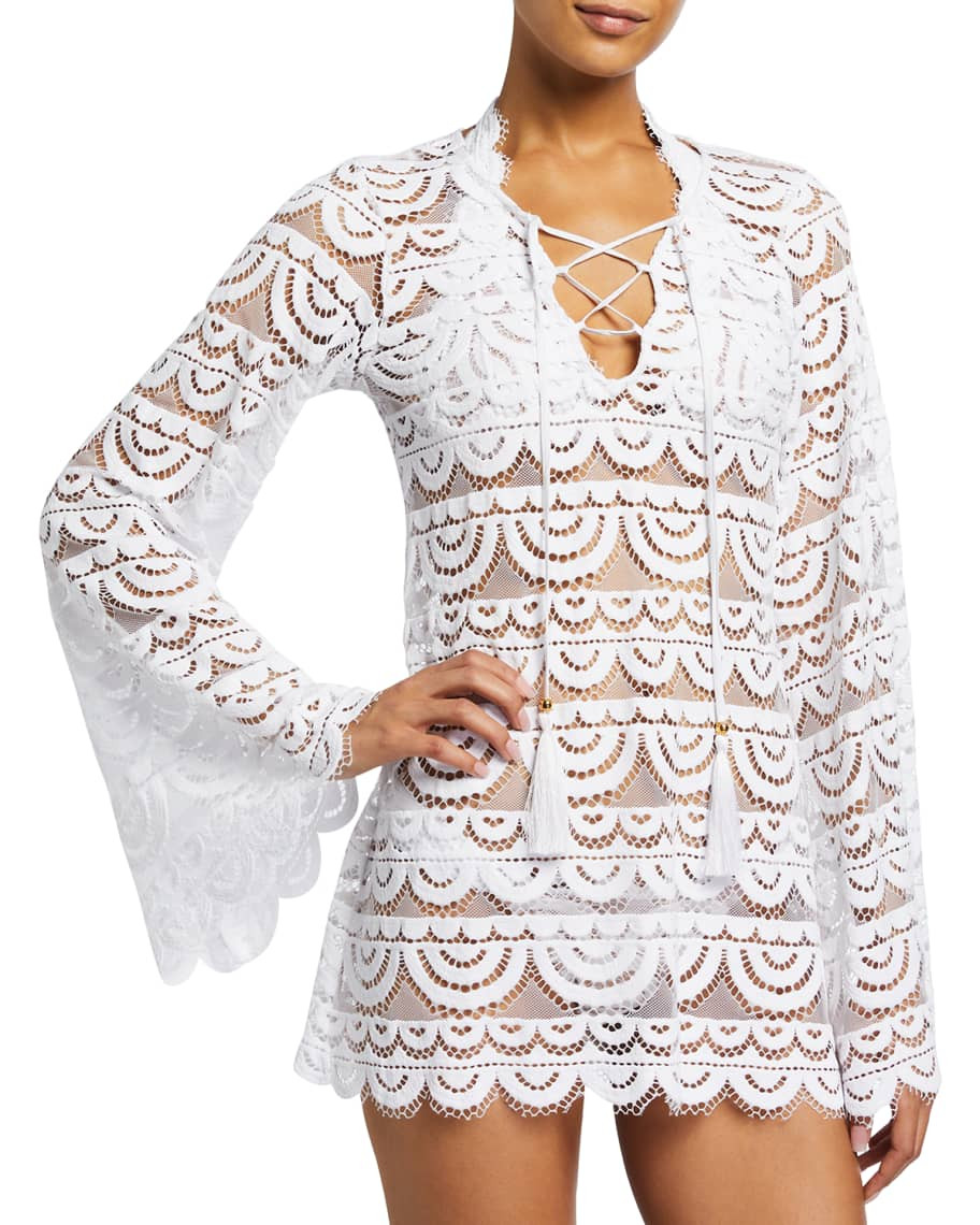 PQ Swim Noah Embroidered Coverup Tunic | Neiman Marcus