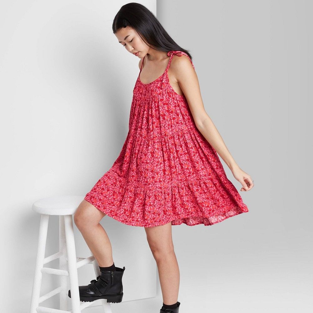 Women's Woven Seeveess Tiered Swing Dress - Wid Fabe™ | Target