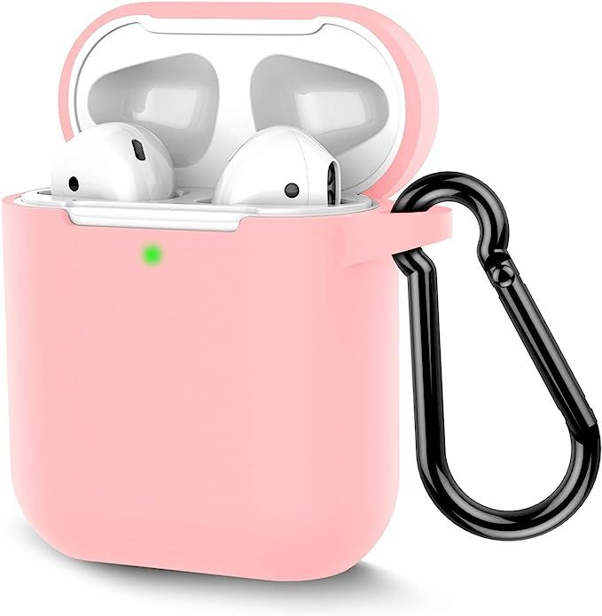 Coffea AirPods Case, Protective Silicone Cover Skin with Keychain for AirPods 2 Wireless Charging... | Amazon (US)