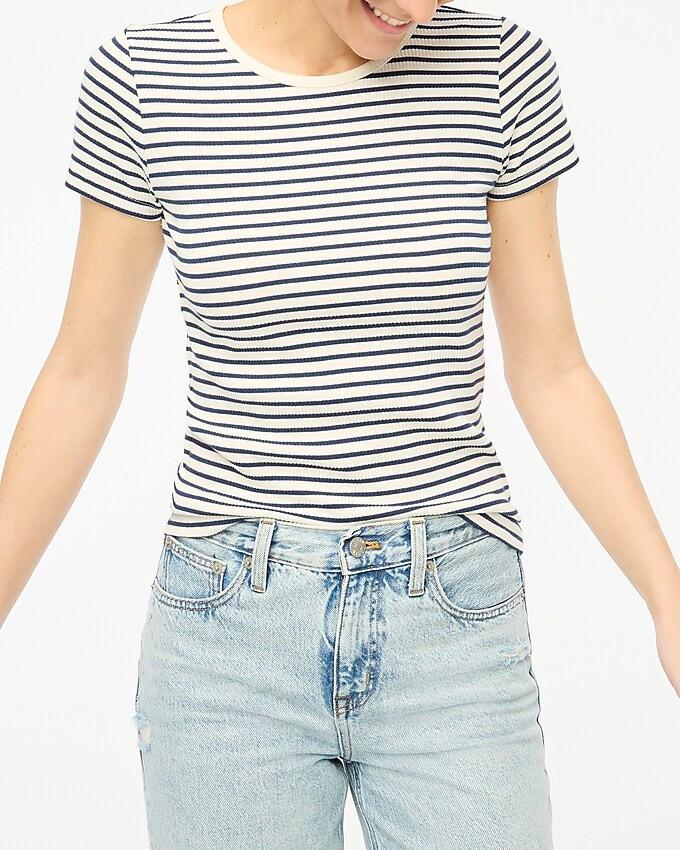 Striped ribbed crewneck tee | J.Crew Factory