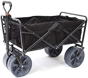 Mac Sports Heavy Duty Collapsible Folding All Terrain Utility Wagon Beach Cart (Black) | Amazon (US)