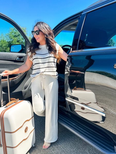 Travel Outfit
Striped lightweight knit two piece set
Color is apricot stripe
CoalfieldFancy is wearing sz. Small
Raffia sandals
Luggage


#LTKOver40 #LTKFindsUnder50 #LTKTravel