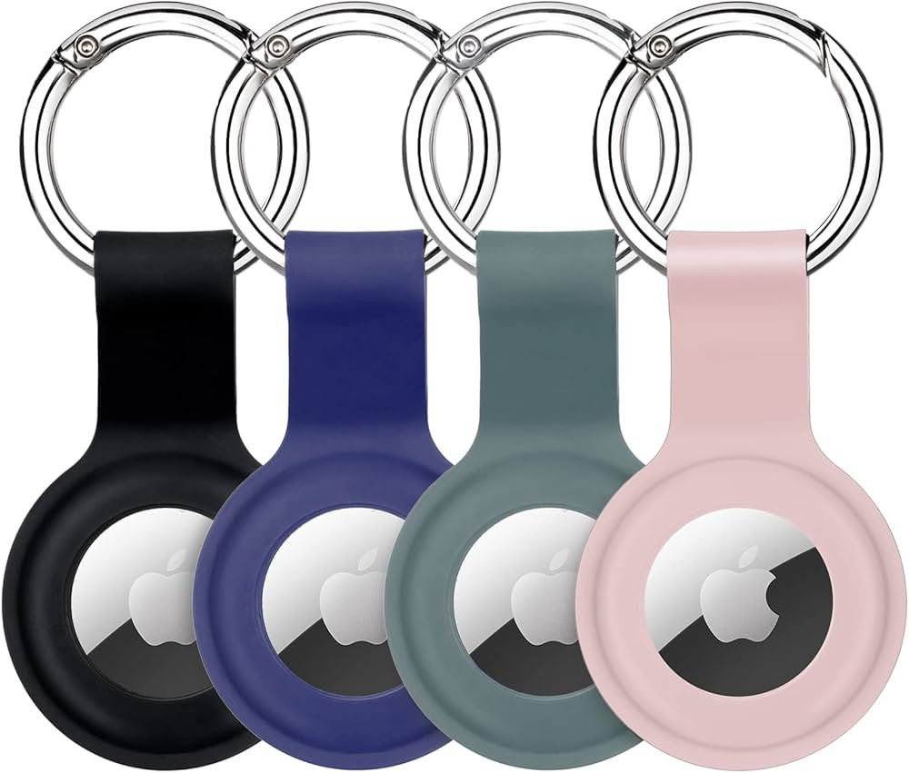 COLORCORAL 4 Pack AirTag Holder Compatible with Apple AirTag Ultra Light Silicone AirTag Keychain... | Amazon (US)