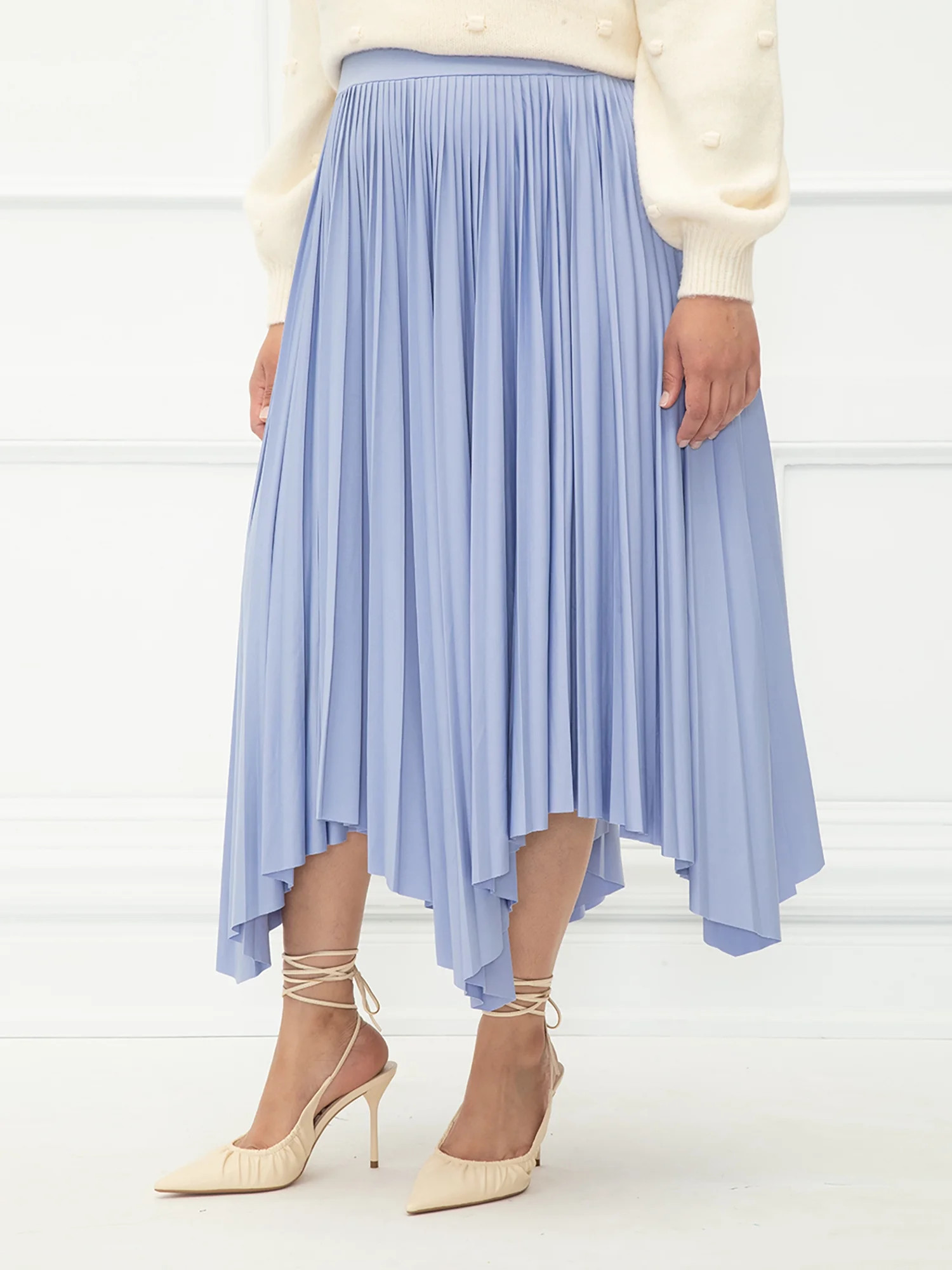 ELOQUII Elements Women's Plus Size Handkerchief Pleated Skirt | Walmart (US)
