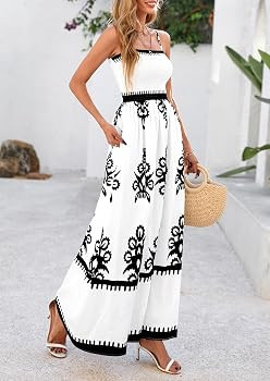 PRETTYGARDEN Summer Dress for Women 2026 Floral Sundress Spaghetti Strap Flowy Beach Vacation Boh... | Amazon (US)
