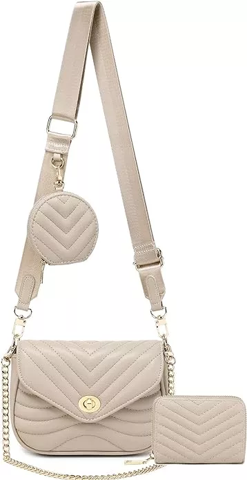 Jeehan Small Beige Purse Y2k Purses Quilted Crossbody Bags for
