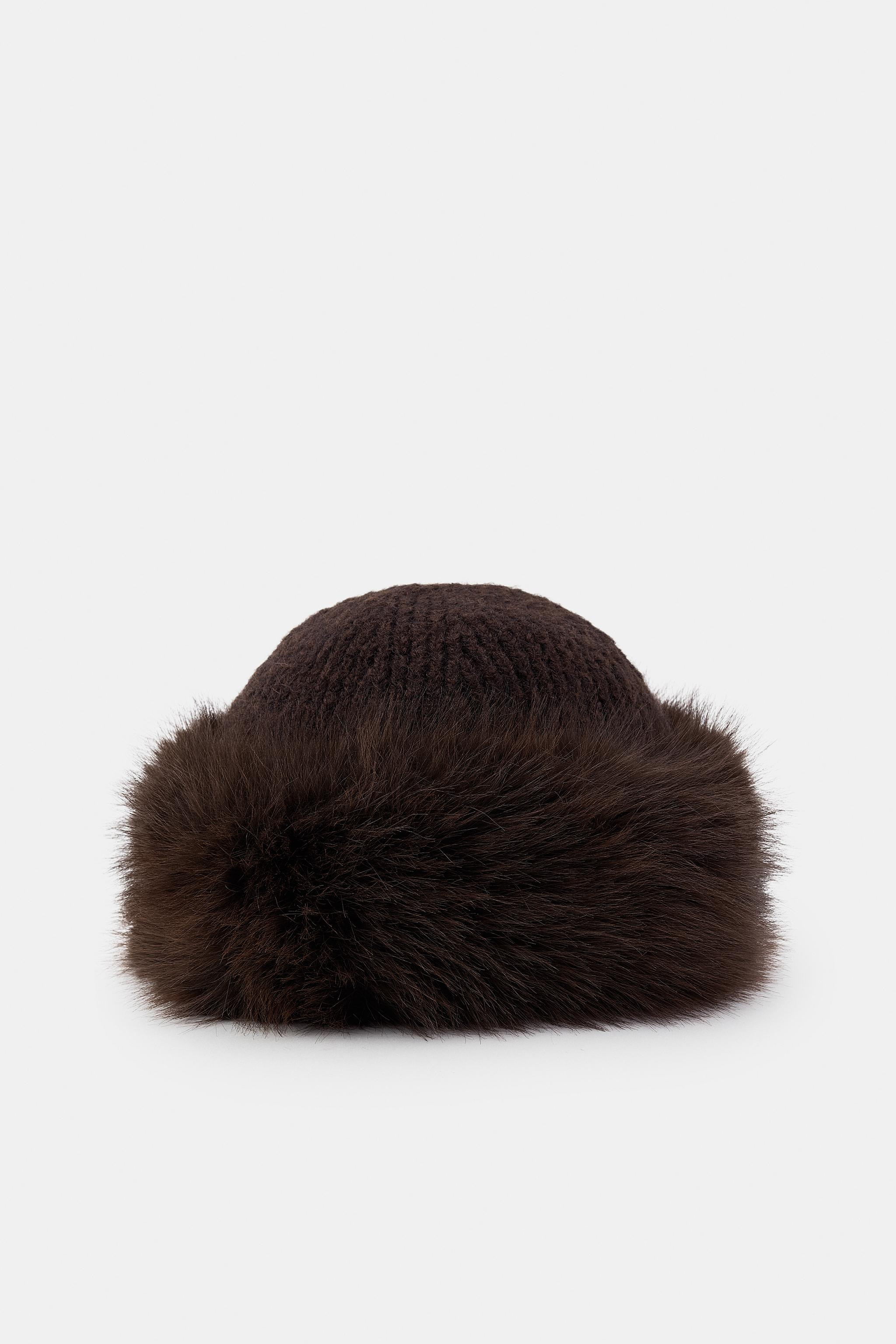 FAUX FUR KNIT BEANIE | Zara US
