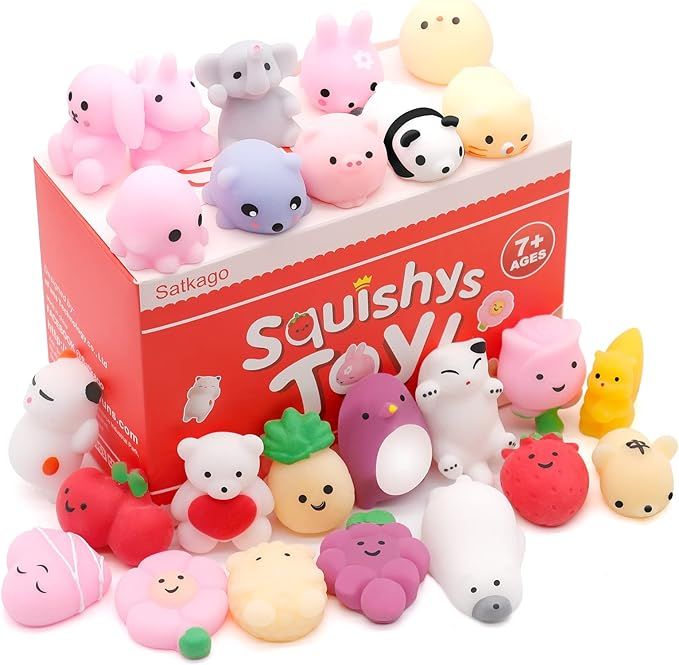 Satkago Mochi Squishys Toys, 25pcs Mini Kawaii Squishies, Easter Basket Stuffers Easter Egg Fille... | Amazon (US)