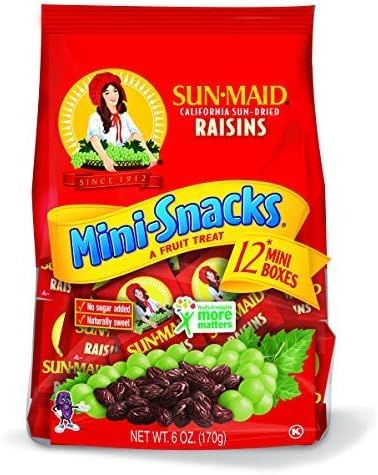 Sun-Maid California Dried Raisins Mini Snack Packs 0.5 Ounce Boxes-12 Count (6 Ounce (Pack of 6)) | Amazon (US)