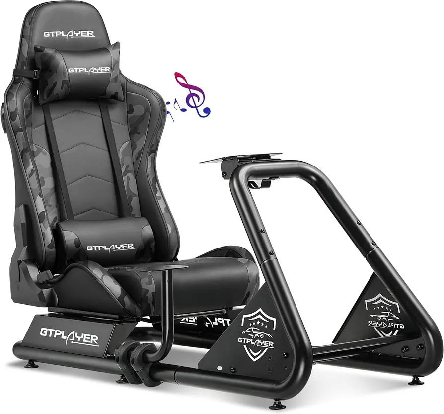 GTPLAYER Racing Simulator Cockpit with Seat and Bluetooth Speakers, Racing Style Reclining Seat a... | Amazon (US)