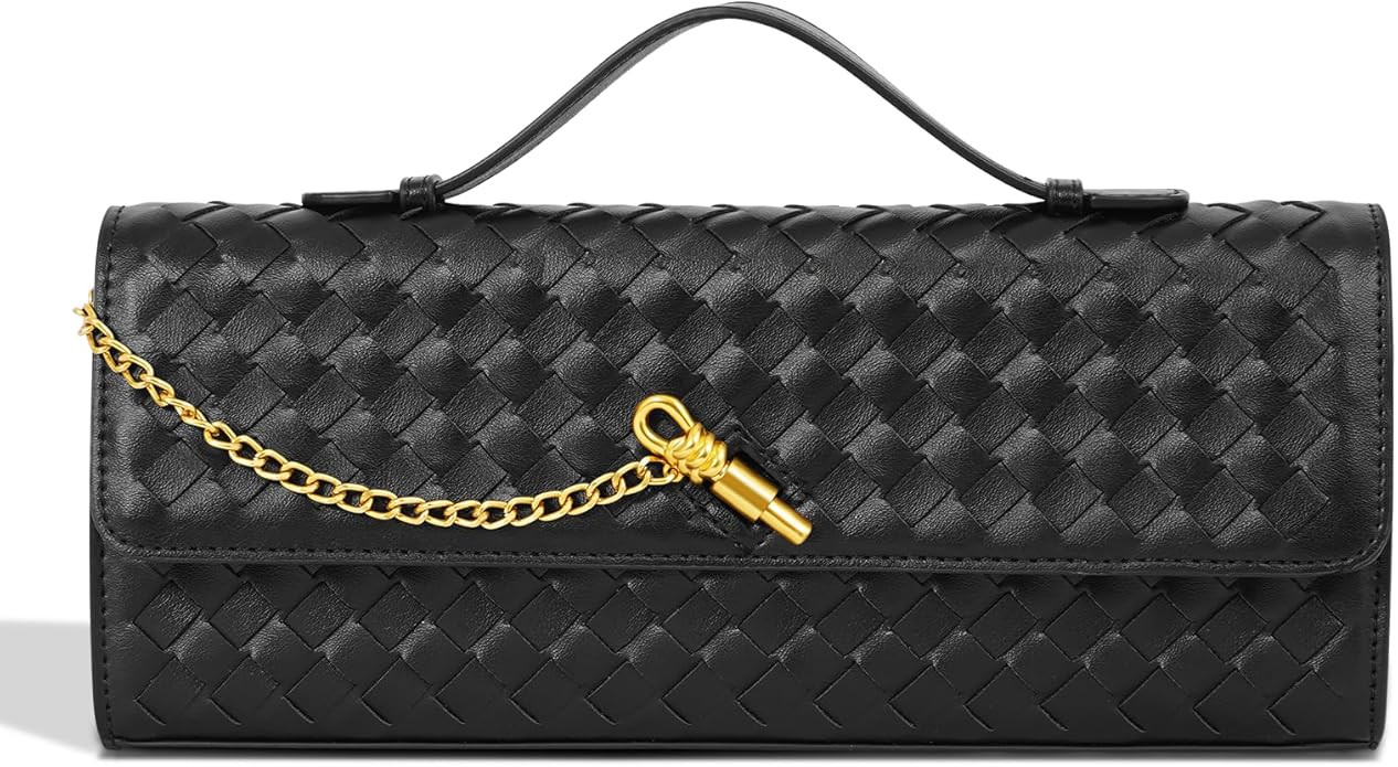 Fashion Evening Clutch Purses for Women, Woven Handbags, PU Leather Shoulder Bags Crossbody for W... | Amazon (US)