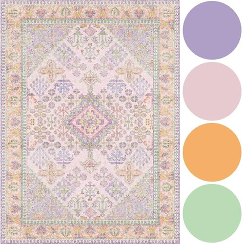 Kokia 9x12 Area Rugs for Living Room, Stain Resistant Machine Washable Rug, Non Slip Backing Boho... | Amazon (US)