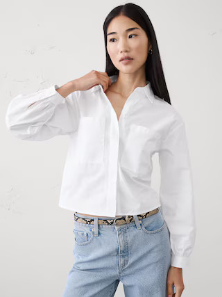 Cropped Double Pocket Shirt | Banana Republic Factory