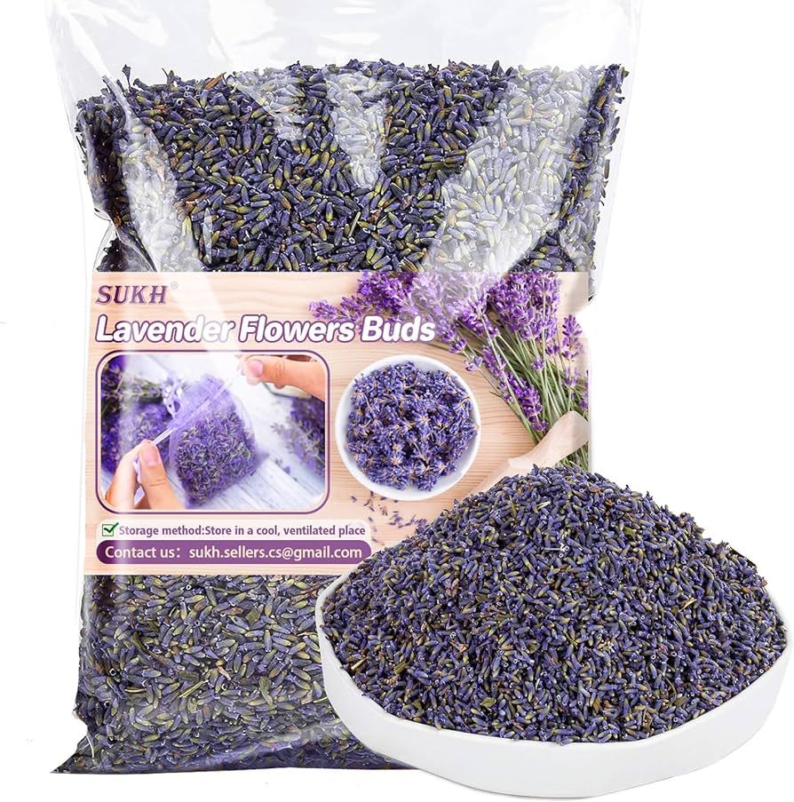 110g French Lavender Dried Lavender - Sukh Organic Lavender Sachets for Drawers and Closets Laven... | Amazon (US)