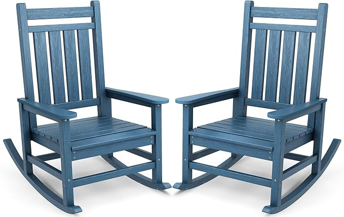 SERWALL Oversized Outdoor Rocking Chair Set of 2, HDPE Rocker for Adults, Patio Rocking Chairs fo... | Amazon (US)