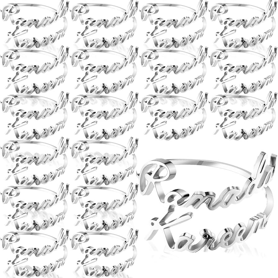 24 Set Eid Napkin Rings Ramadan Kareem Letter Metal Napkin Holder Ramadan Napkin Rings Alphabet N... | Amazon (US)