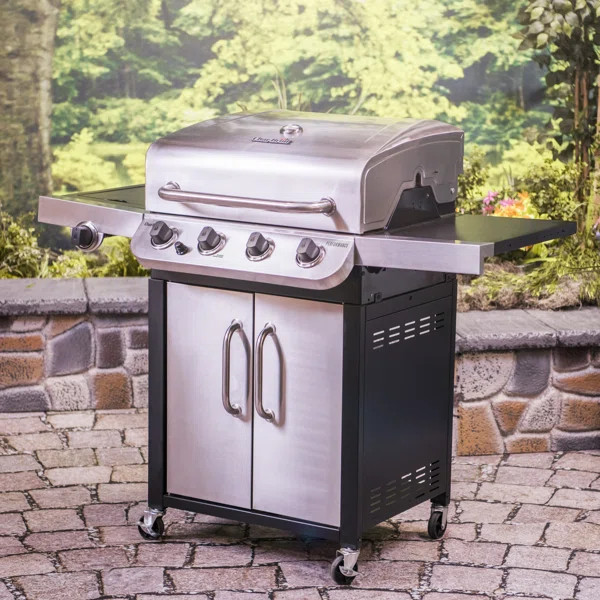 Performance Series Char-Broil 4 - Burner Free Standing Liquid Propane 36000 BTU Gas Grill with Si... | Wayfair North America
