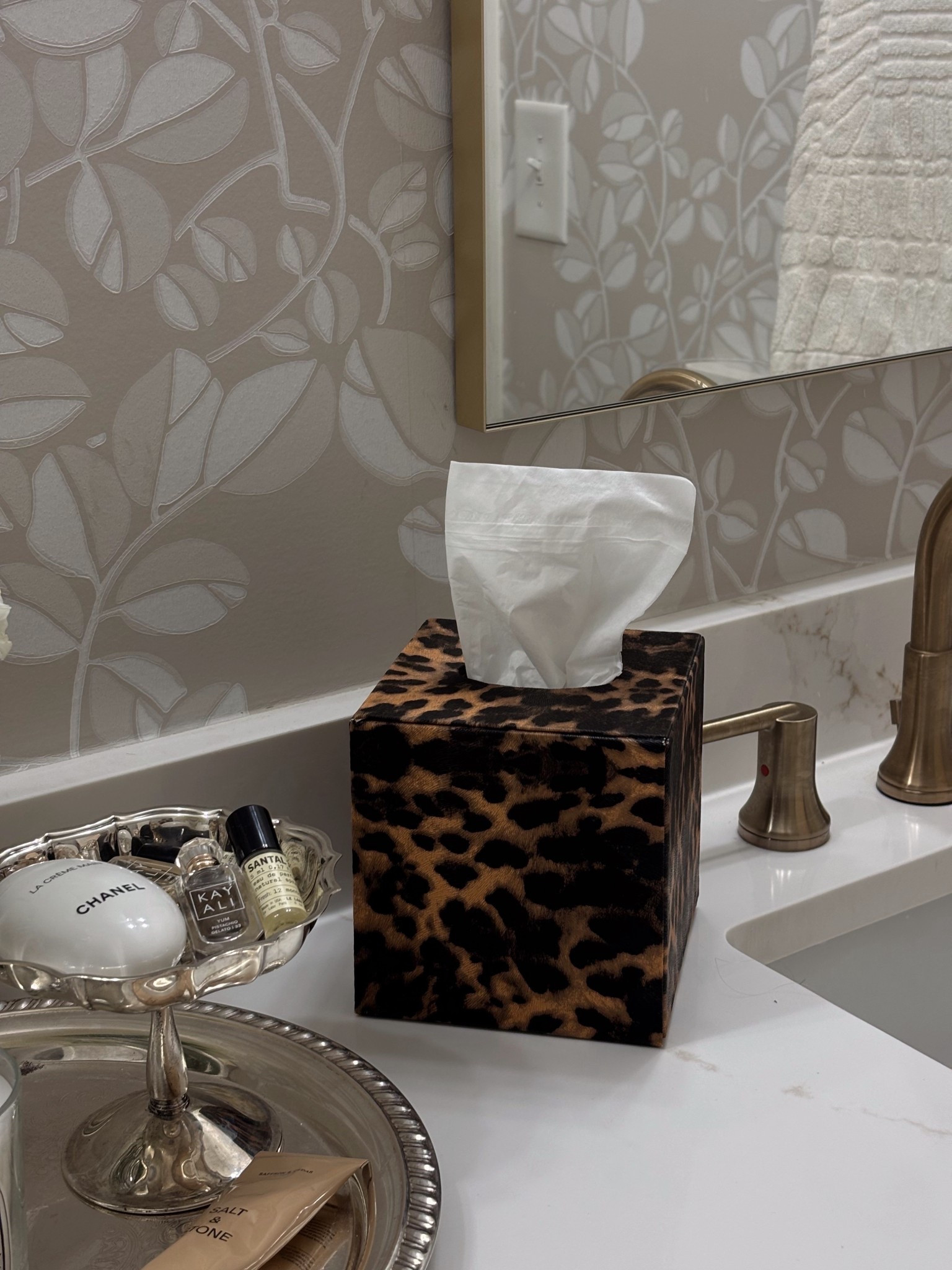 Leopard tissue box holder from amazon 🤍 this is the cutest!! 

#LTKHome