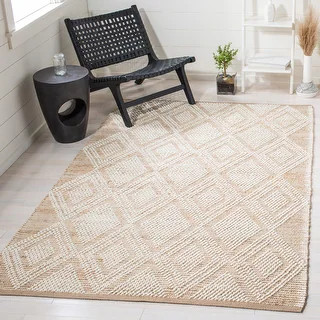 SAFAVIEH Handmade Natura Rikie Diamond Jute & Wool Rug - 5' x 8' - Natural/Ivory | Bed Bath & Beyond