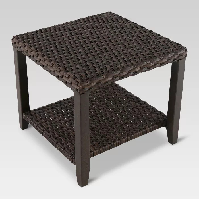 Halsted Wicker Square Patio Side Table - Threshold™ | Target
