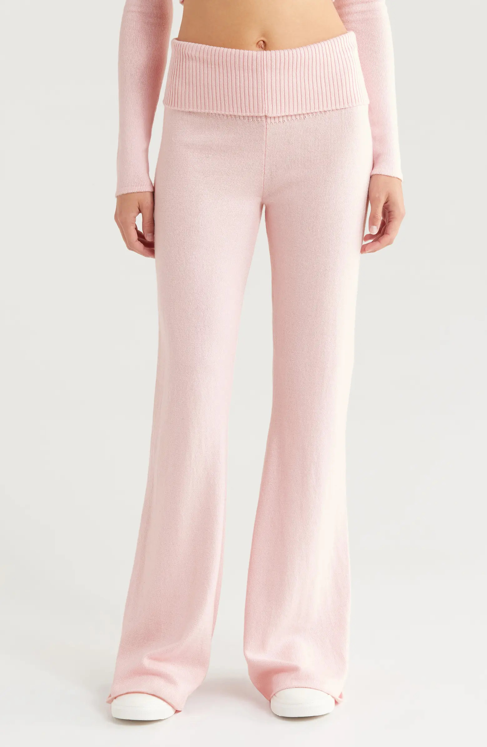 Foldover Cotton Blend Leggings | Nordstrom