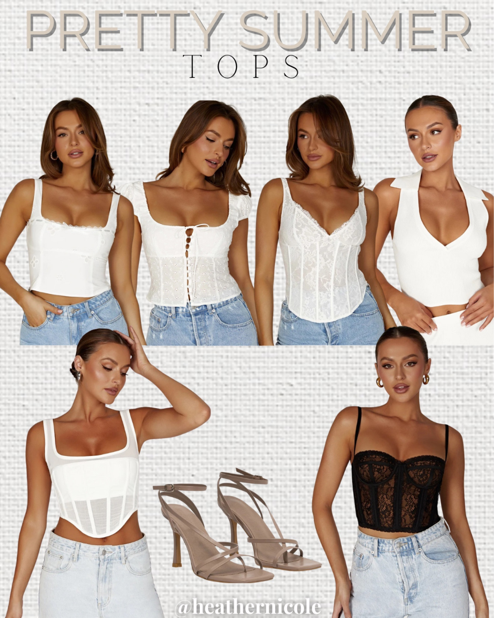 Summer Tops
The prettiest versatile tops you need this summer 🌸






Meshki, summer style, summer outfits, summer edit, crop tops, lace tops, bustier tops, corset tops, puff sleeve tops, collared tops, preppy tops, versatile tops, white tops, black tops, linen tops, denim shorts, leather shorts, strappy sandals, lace up sandals, summer heels

#LTKunder100 #LTKstyletip #LTKFind