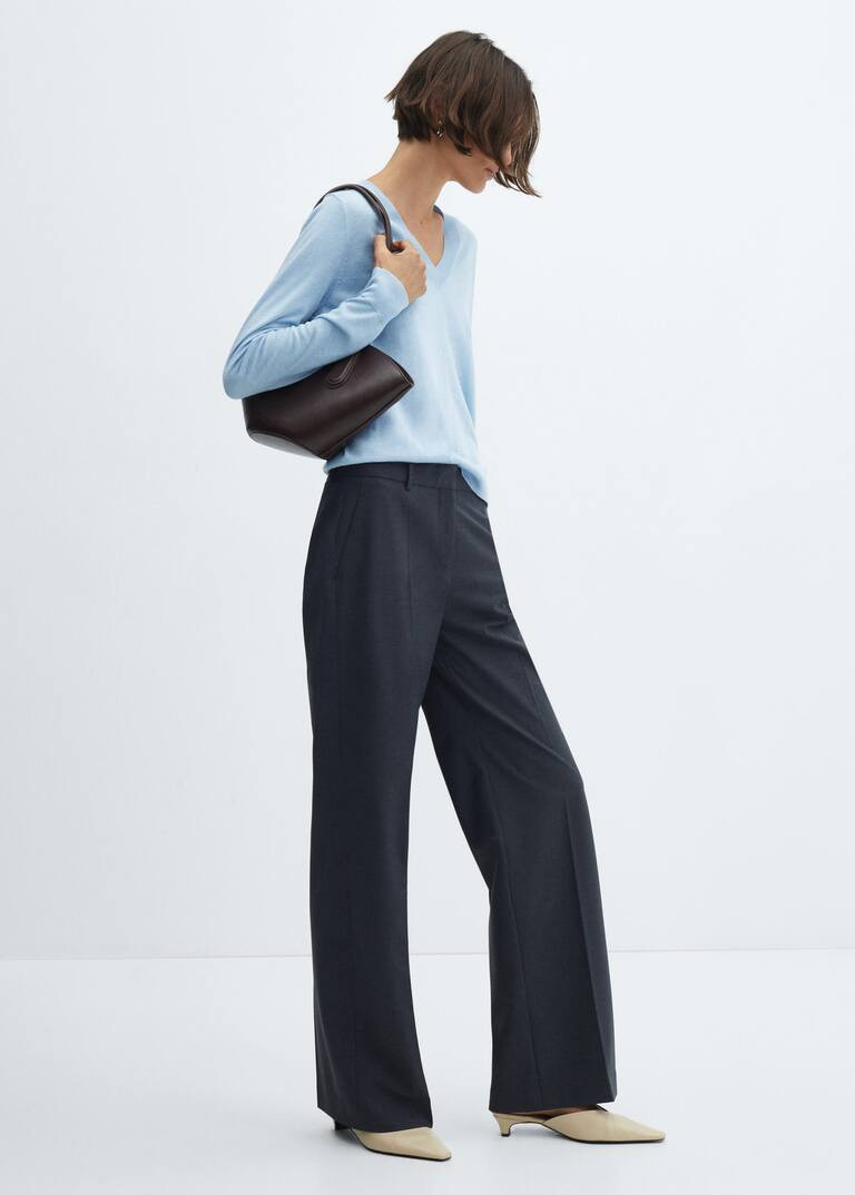 V-neck knit sweater -  Women | Mango USA | MANGO (US)