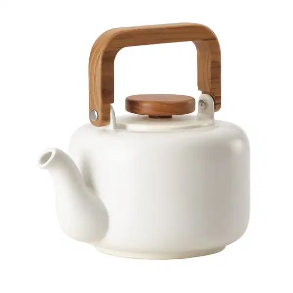 BonJour Ceramic Coffee and Tea 8-Cup Ceramic Teapot, Matte White - Overstock - 26451093 | Bed Bath & Beyond
