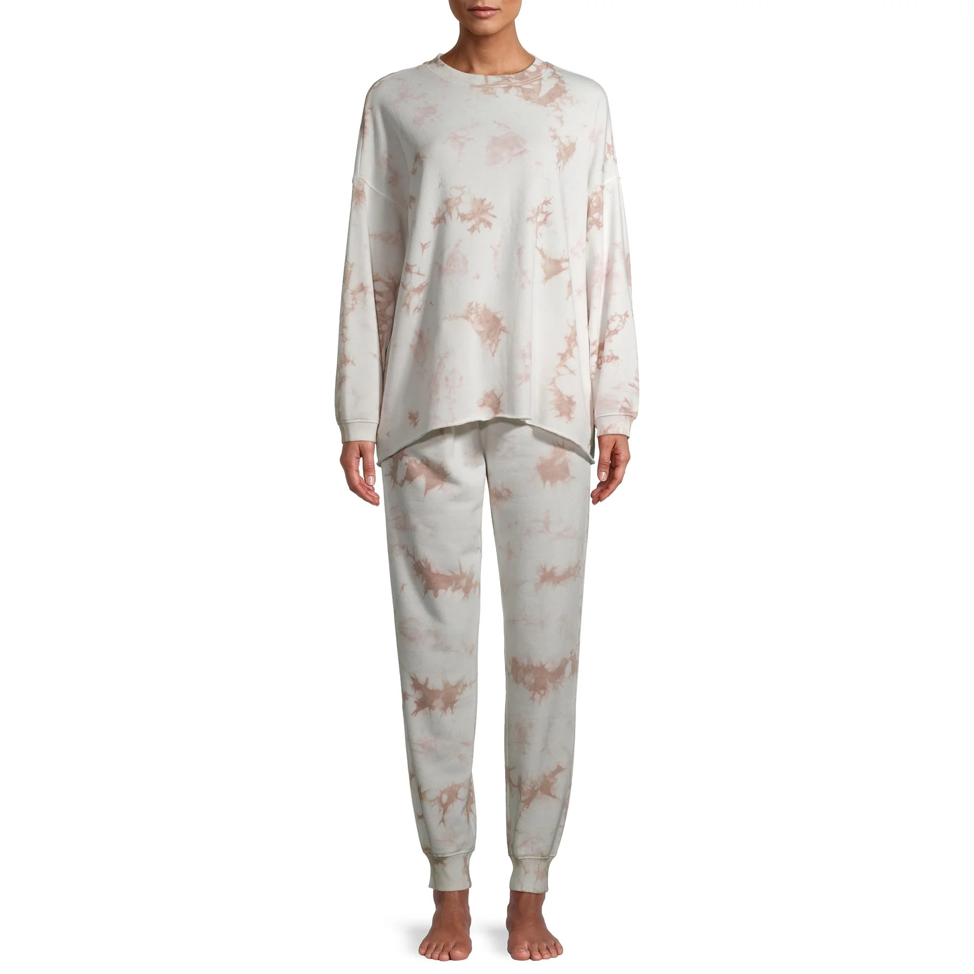 Secret Treasures Women's and Women's Plus Oversized Long Sleeve Top and Jogger Lounge Set | Walmart (US)