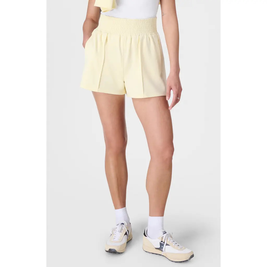 Sweaty Betty Sand Wash Cloud Weight Shorts in Buttercream Yellow at Nordstrom, Size X-Small | Nordstrom