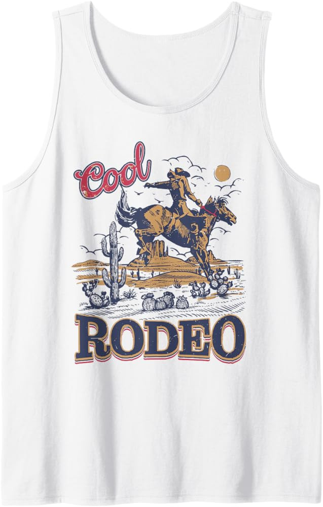 Rodeo 90s Graphic Cowboy Vintage 2000s Western Retro Cool Tank Top | Amazon (US)