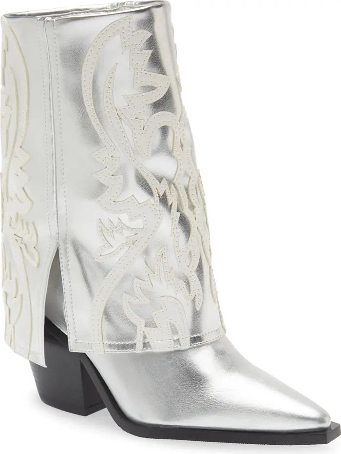 AZALEA WANG Esperanza Metallic Western Boot | Nordstrom | Nordstrom