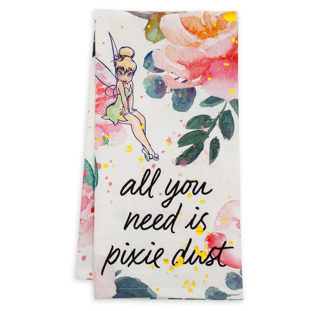 Tinker Bell Floral Kitchen Towel – Peter Pan | Disney Store