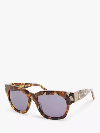 Modern Rarity Women's D-Frame Sunglasses, Confetti Brown/Lilac | John Lewis (UK)