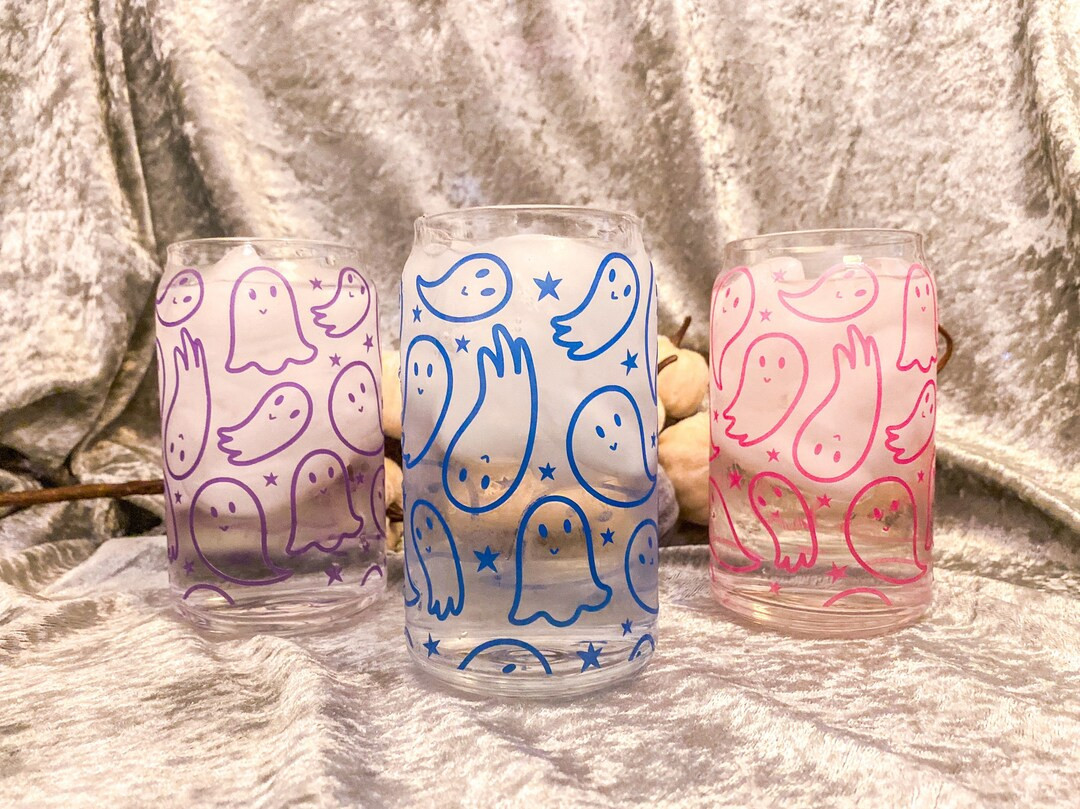 Ghost Beer Can Glass Fall Glassware Halloween Decor Ghost Soda Can Glass Halloween Coffee Cup Hal... | Etsy (US)