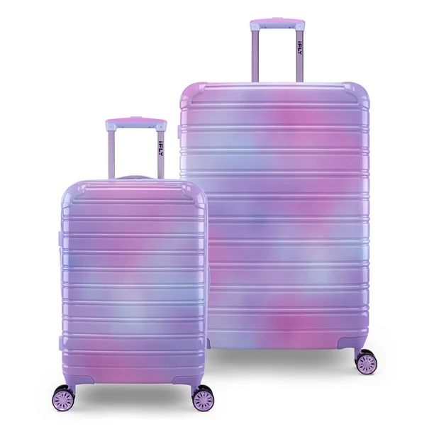 iFLY Hardside Luggage Fibertech 2 Piece Set, 20" Carry-On Luggage and 28" Checked Luggage, Pastel... | Walmart (US)