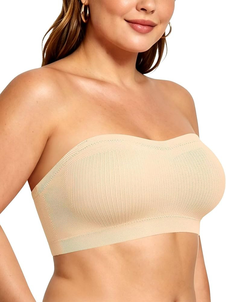 Vertvie Strapless Bra Wireless Non-Slip Push Up Bandeau Bras for Women Supportive Tube Top Padded... | Amazon (US)