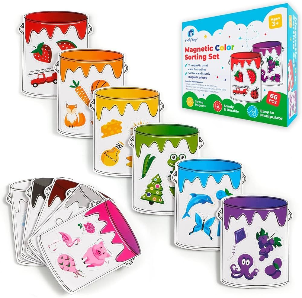 Simply magic Magnetic Color Sorting Set - Color Sorting Toys for Toddlers, Color and Shape Sortin... | Amazon (US)