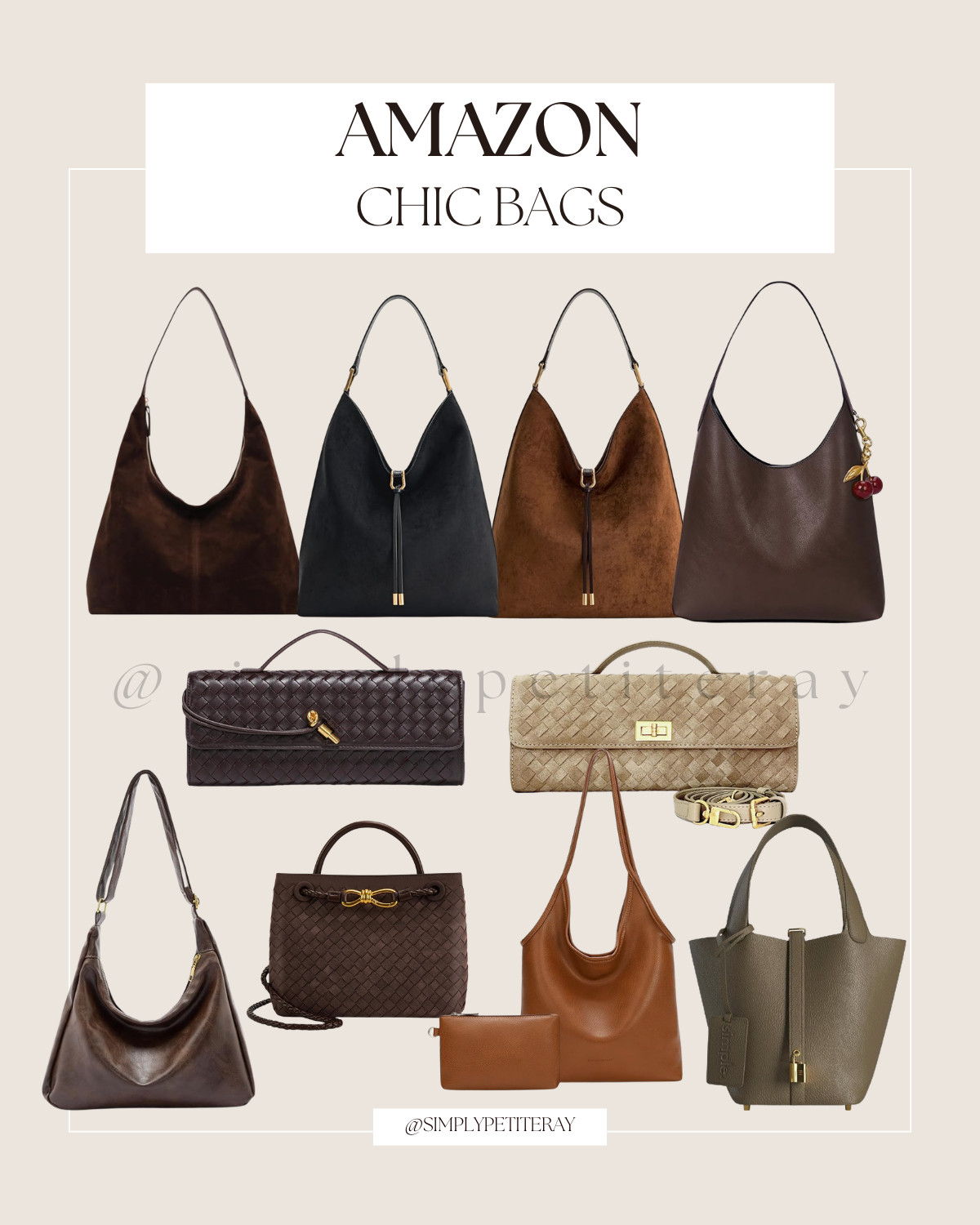 A chic collection of handbags that will elevate any outfit! From mini clutches to stylish totes, perfect for any occasion.

Amazon chic bags, stylish handbags, mini clutch style, trendy tote bags, elevated everyday fashion, classy accessory finds, effortless chic outfits, designer inspired bags, fashion forward accessories, versatile handbag collection

#AmazonBags #ChicStyle #HandbagCollection #AmazonFashion #ToteBags #MiniClutch #FashionAccessories #EverydayStyle
 

 