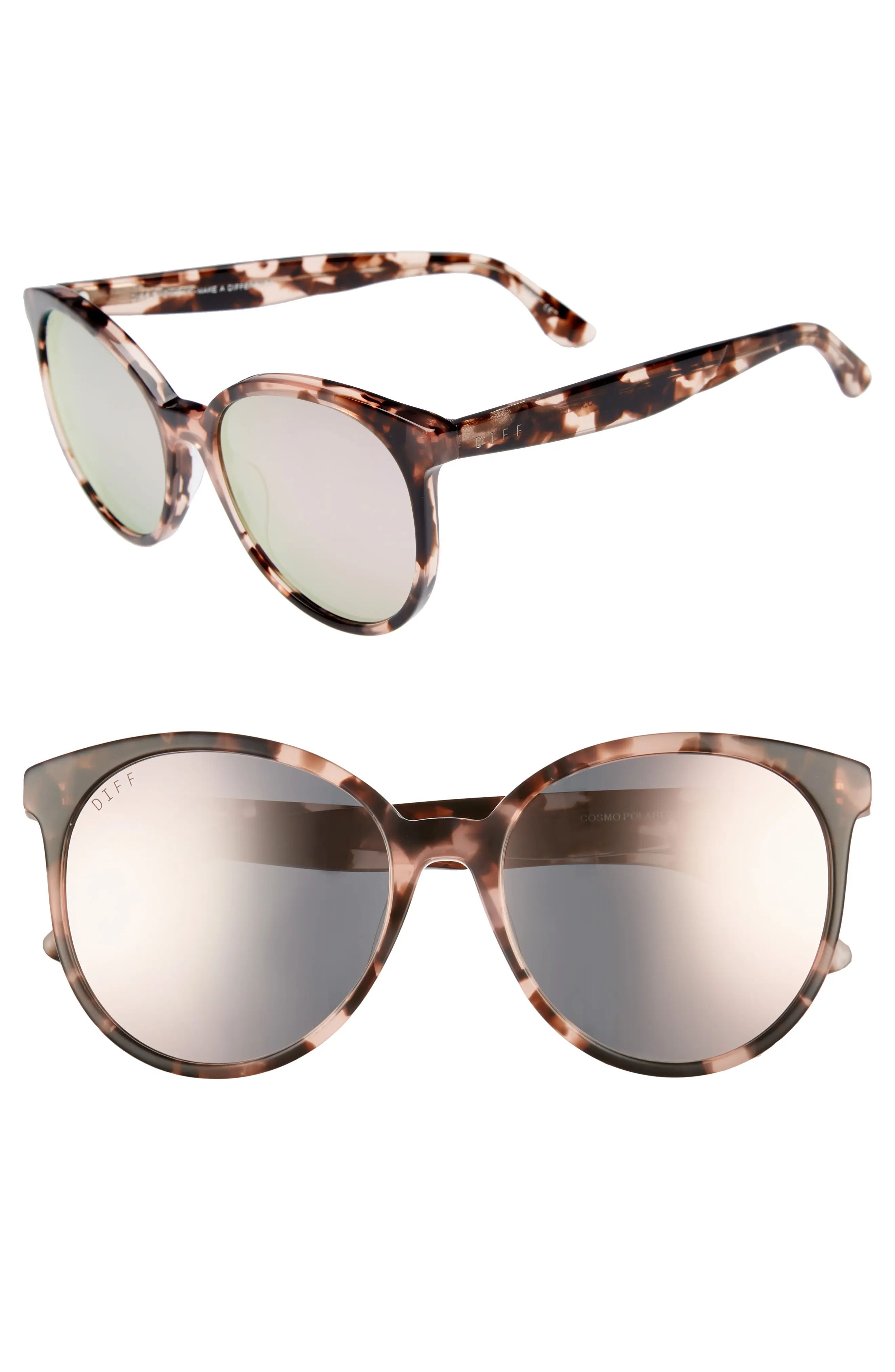 DIFF Cosmo 56mm Polarized Round Sunglasses | Nordstrom