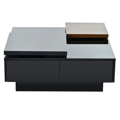 Movable Top Coffee Table, Modern Square Wood Coffee Table With High Gloss Finish, 4 Hidden Storage Drawers For Living Room | Wayfair North America