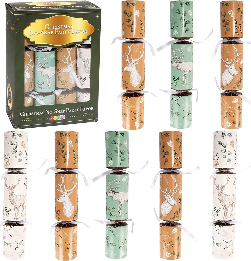 JOYIN 8 Pack Christmas Party Favor Non-Snap Party Table Favors with Reindeer Design Holiday Party... | Amazon (US)