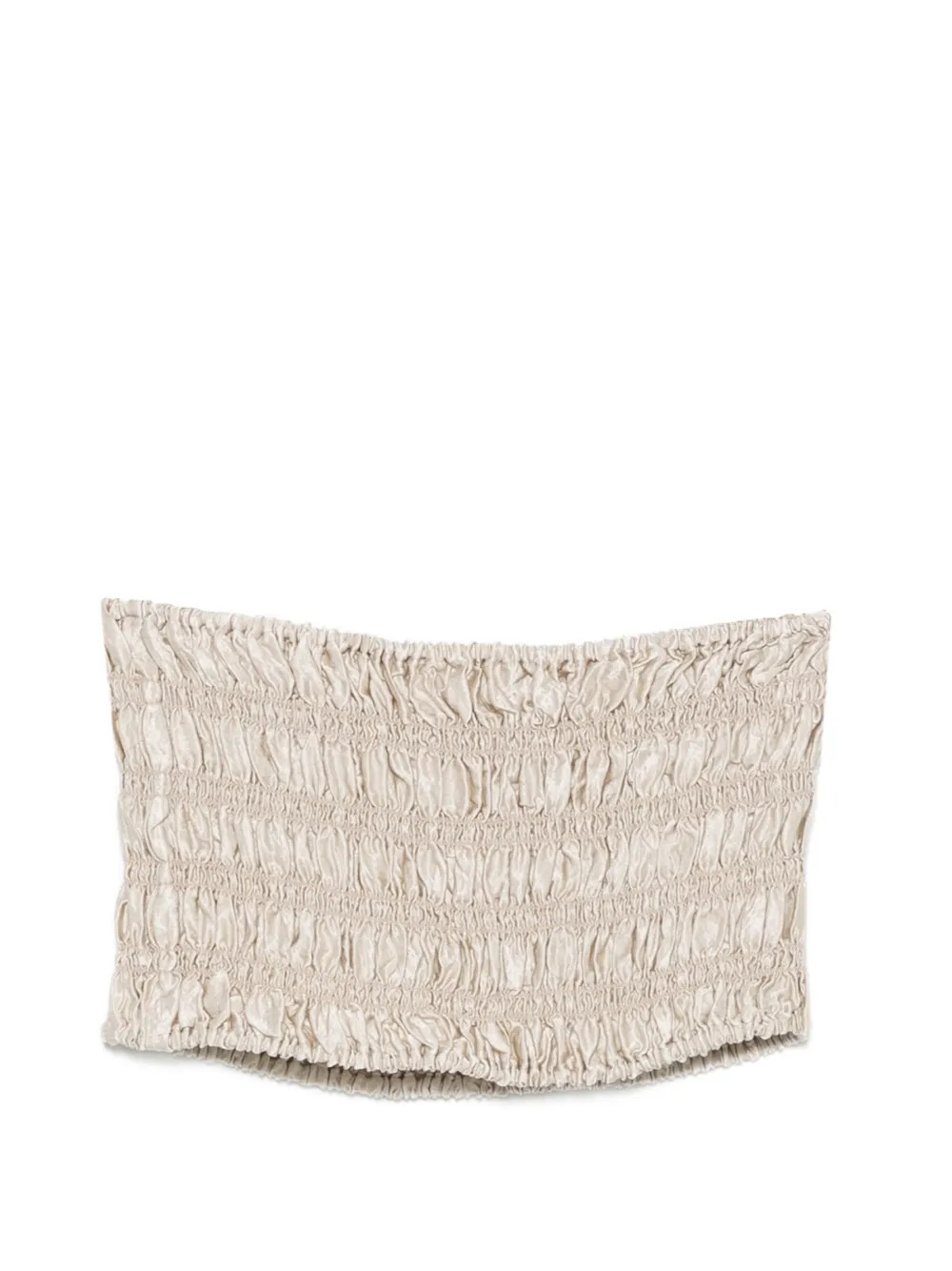 Enza Costa textured satin smock top - Neutrals | Farfetch Global