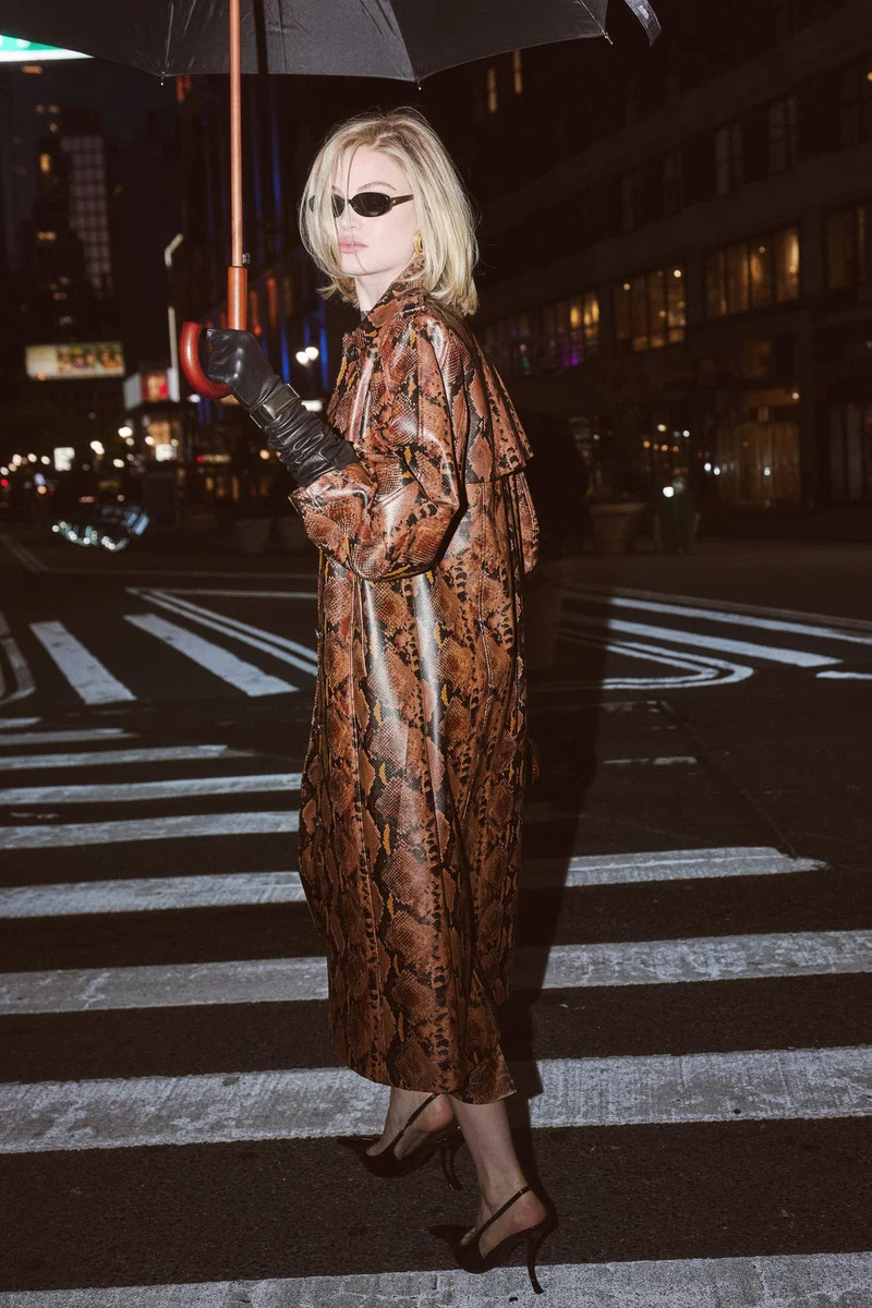 Okayyy this snake print trench is giving major cool-girl fall energy 🐍🍂 The glossy brown finish, long silhouette, and statement print make it perfect for taking a simple night-out look to the next level. So good with black heels, leather gloves, and a mini bag for dinner or a fall city night. #AvecLesFilles #SnakePrint #SnakePrintCoat #FallFashion #FallNightOut #StatementCoat #BrownOutfit #AnimalPrint #FallStyle #AutumnFashion #LTKStyle #FallTrends 

 #LTKootd #LTKSeasonal #LTKU