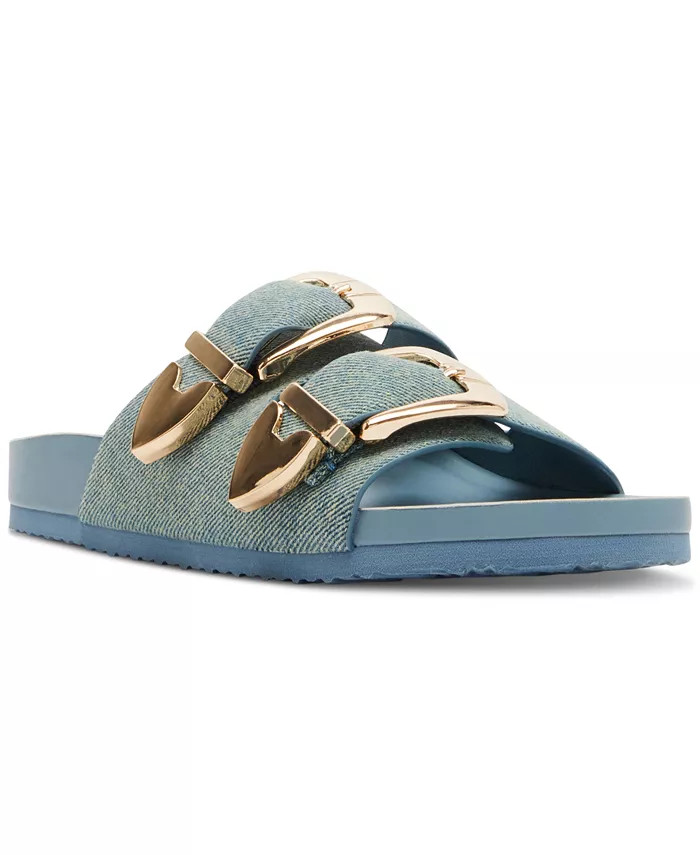 Madden Girl Bandero Double-Buckled Footbed Slide Sandals - Macy's | Macy's