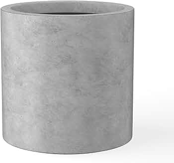 Kante 12.6" Dia Round Concrete Planter, Modern Style Large Cylindrical Plant Pot with Drainage Ho... | Amazon (US)