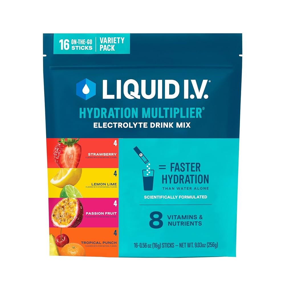 Liquid I.V.® Hydration Multiplier - Variety Pack - Lemon Lime, Passion Fruit, Strawberry, Tropic... | Amazon (US)